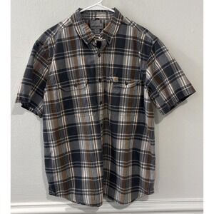 Carhartt Plaid Shirt Mens XL Relaxed Fit Short Sleeve Button Up